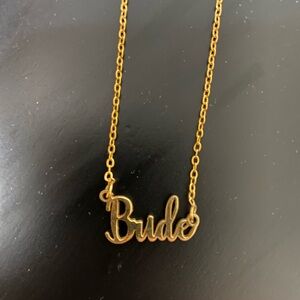 Gold “bride” necklace. 14 inches. Worn once.